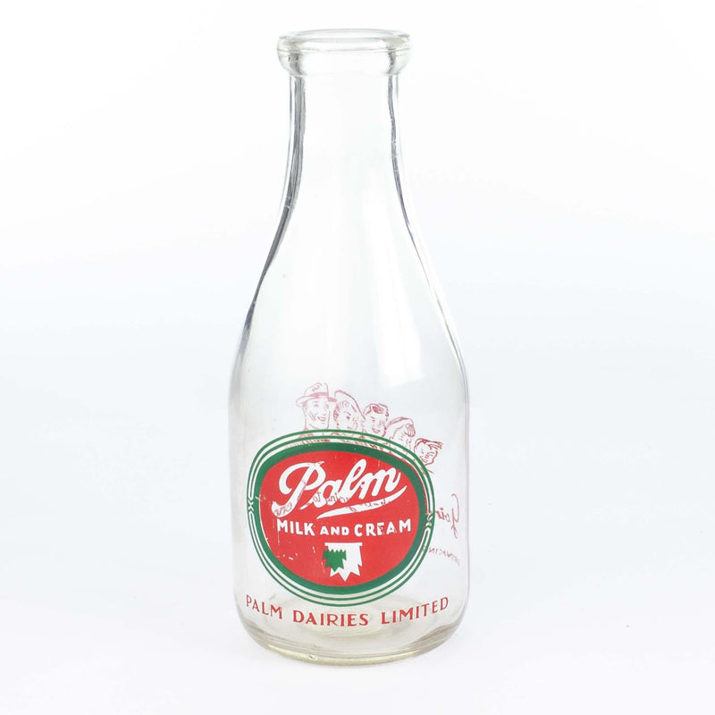 Palm Dairies Quart Round Milk Bottle