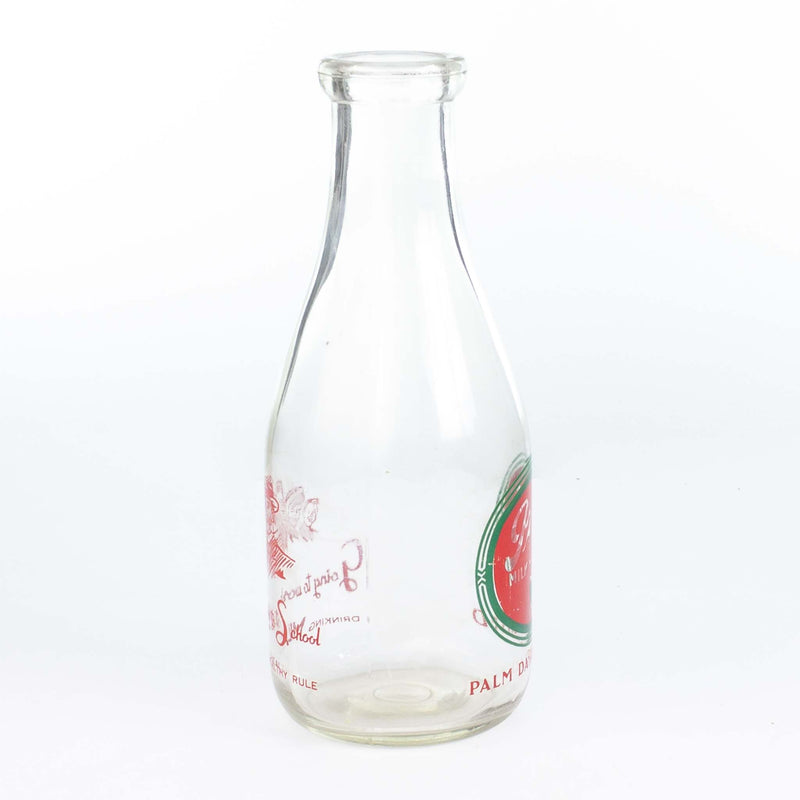 Palm Dairies Quart Round Milk Bottle