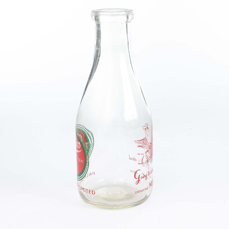 Palm Dairies Quart Round Milk Bottle