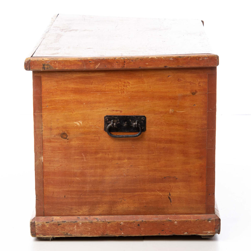 Pine Blanket Box with Metal Handles