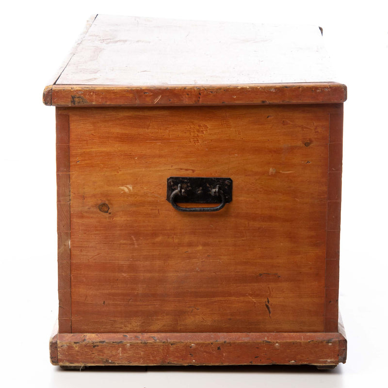 Pine Blanket Box with Metal Handles