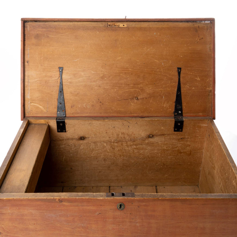 Pine Blanket Box with Metal Handles