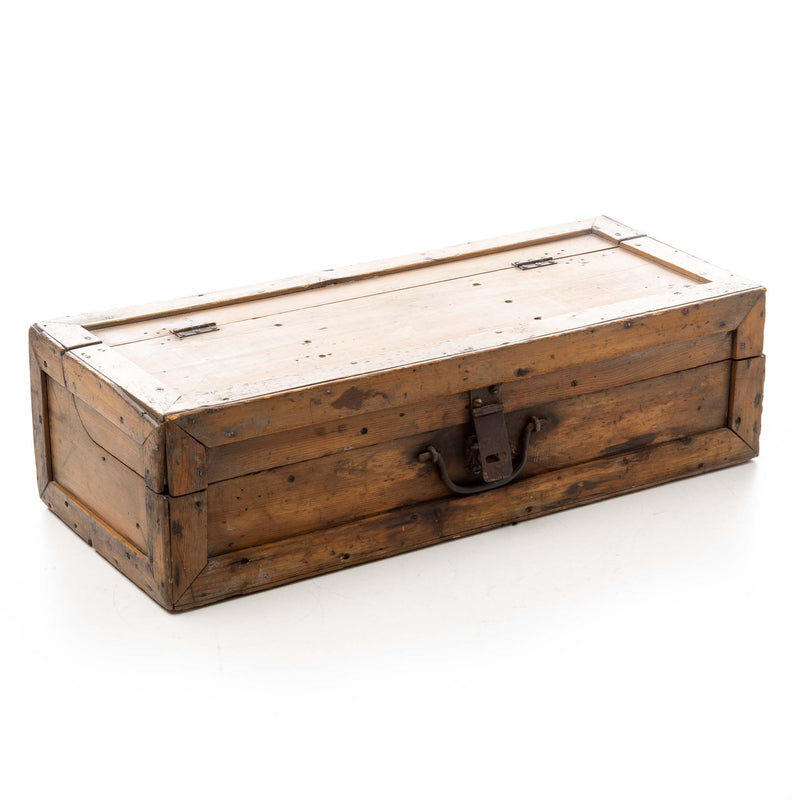 Pine Tool Box with Three-Quarter Split Lid