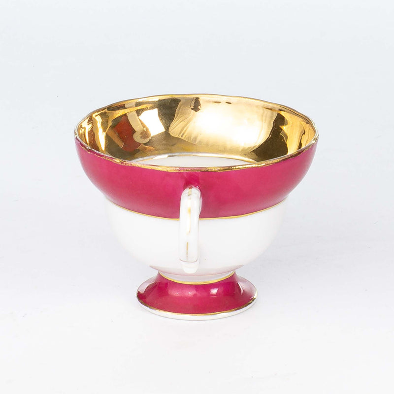 Princess Pink and Gold Footed Cup & Saucer
