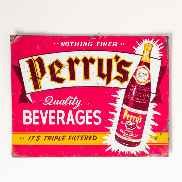 Perry's Quality Beverages Metal Sign