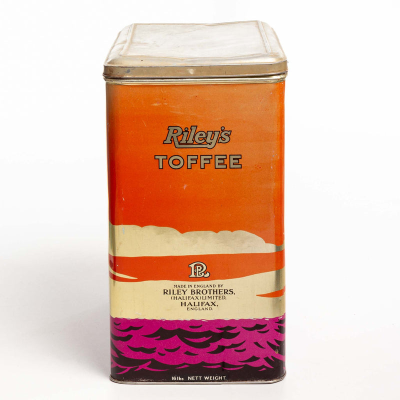 Large Hinged Lid Rileys Toffee 16Lb Tin Ship Design