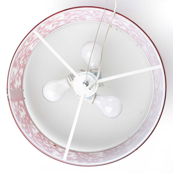 Red and White Resin Fret Pattern Ceiling Fixture