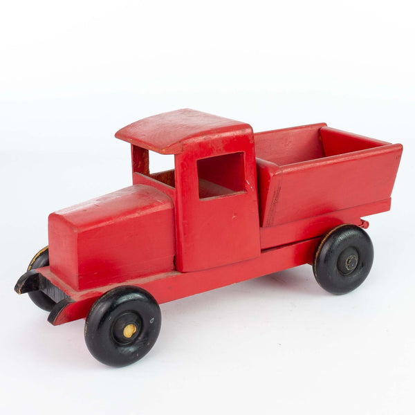 Red Wooden Toy Tipper Truck