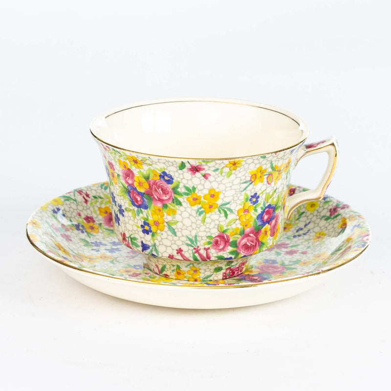 Royal Winton "White Fireglow" Teacup & Saucer