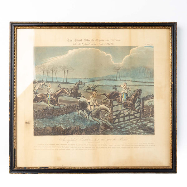 Lithographs - "The First Steeplechase on Record" (Set of 4)