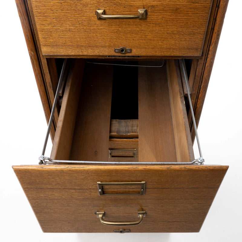 Oak Four Drawer File Cabinet
