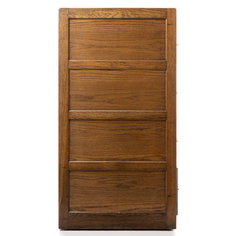 Oak Four Drawer File Cabinet