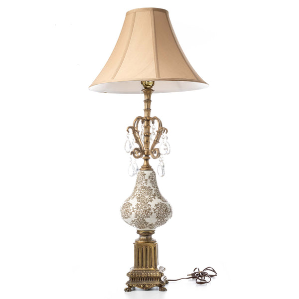 Table Lamp with Cast Brass Plinth Base