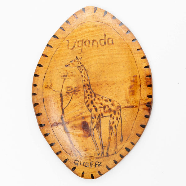 Giraffe on Wood Shield