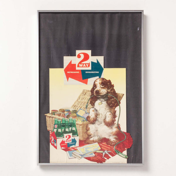 Framed 2 Way Advertising Sign With Dog