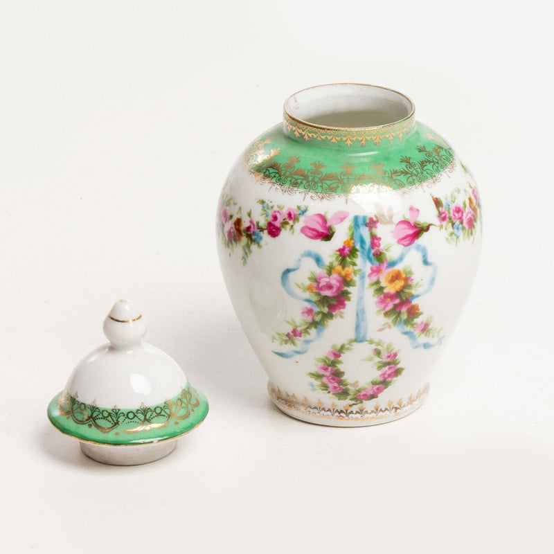Small Lidded Container with Floral Pattern