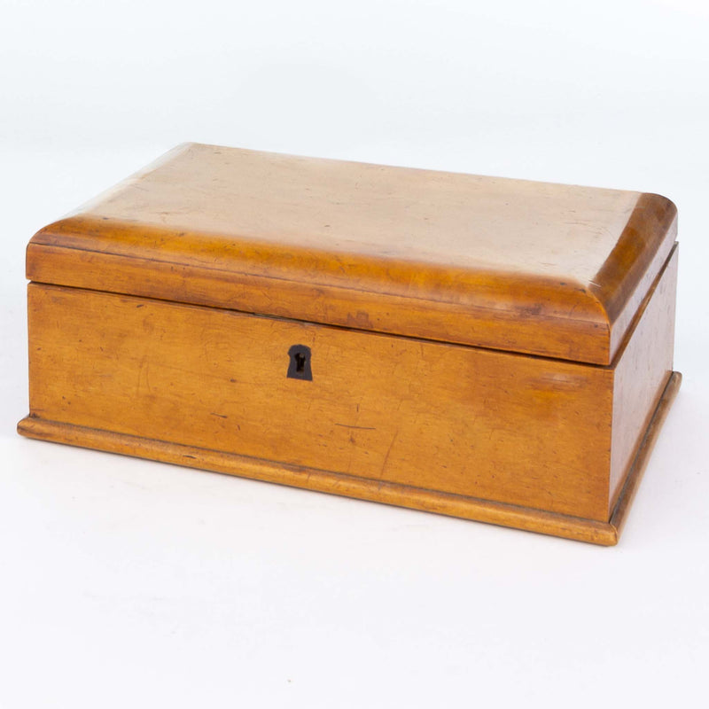 Wood Two-Section Box with Hinged Lid