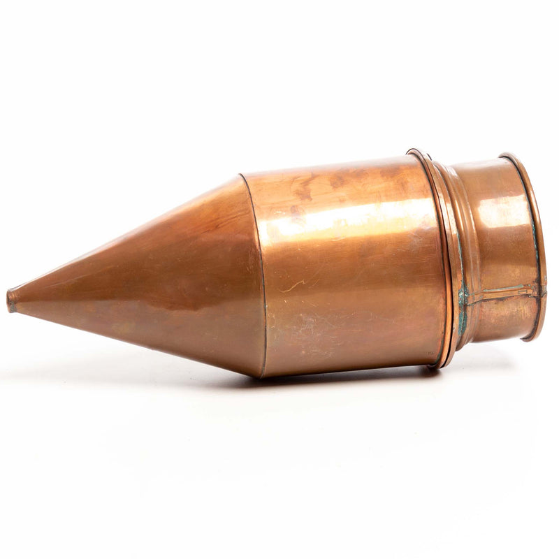 Copper Coned Shaped Flour Sifter with Lid and Wall Mount