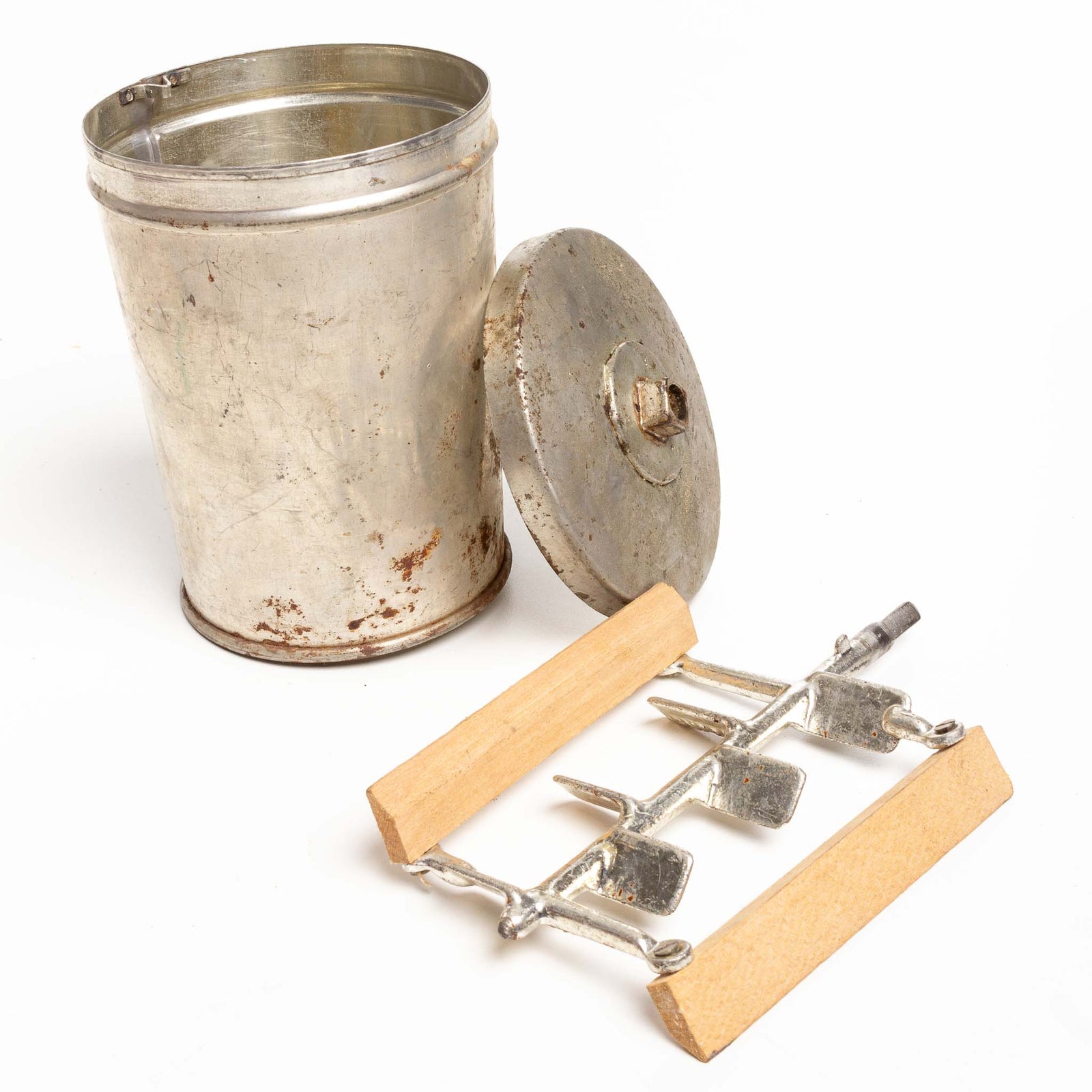 Green Wooden Hand Crank Ice Cream Maker Iron Crow