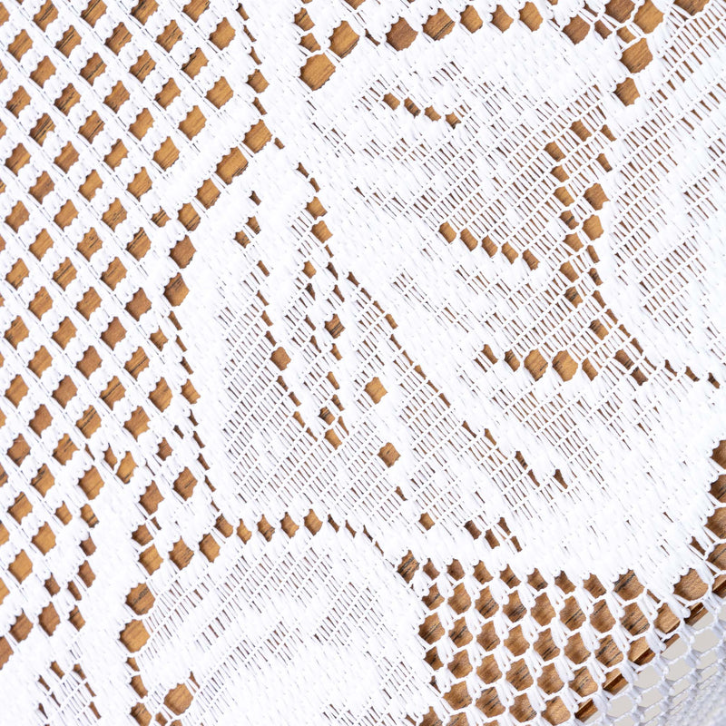 White Floral Polyester Lace Tablecloth