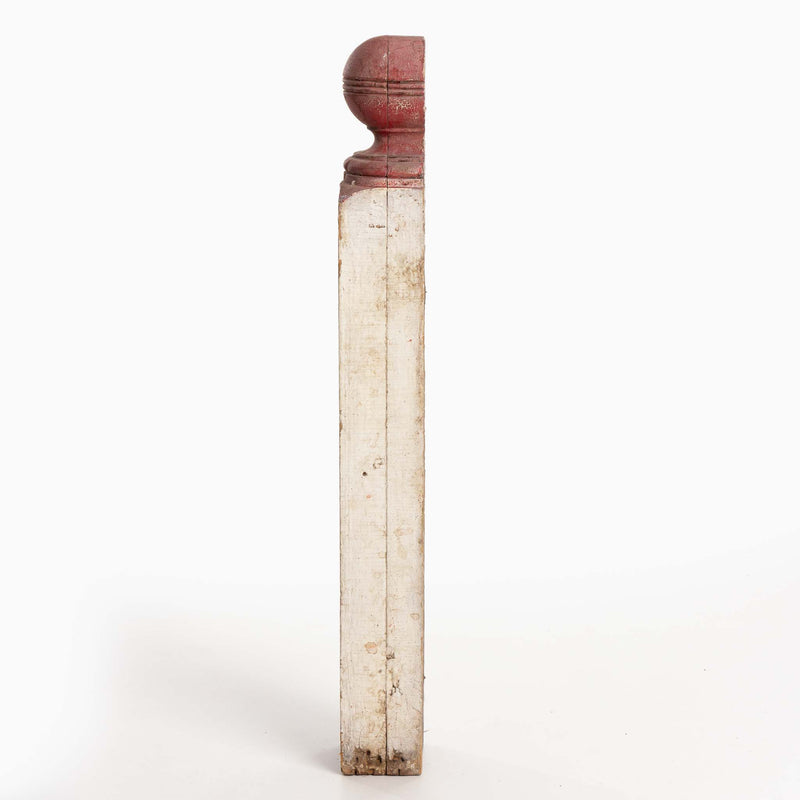 White Newel with Red Ball Top