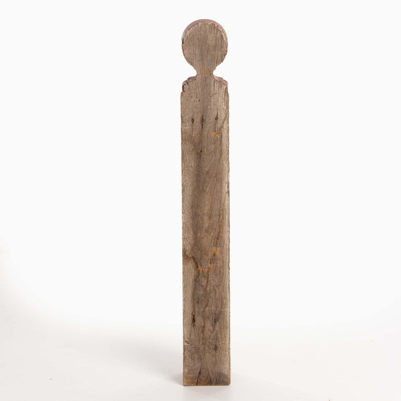 White Newel with Red Ball Top