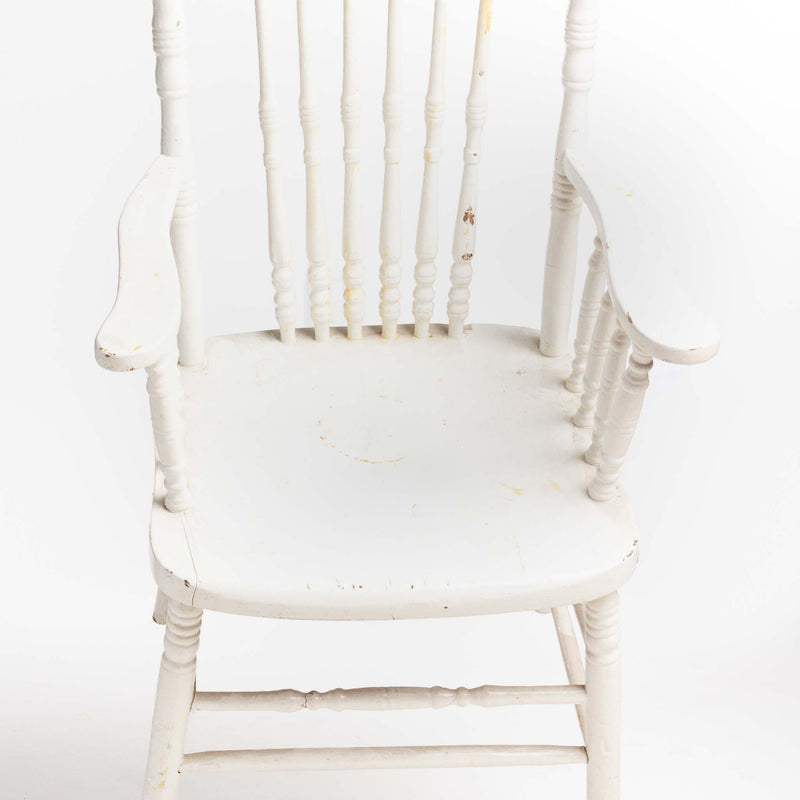 White Painted Chair with Dowel Back