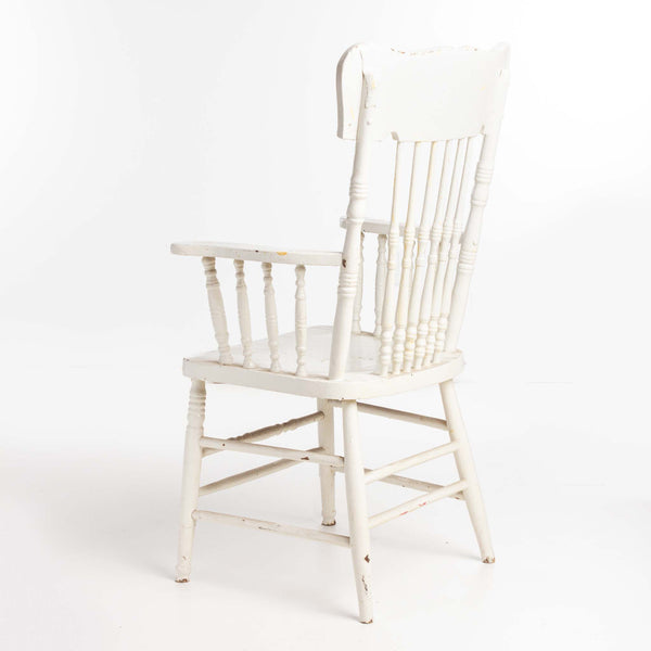 White Painted Chair with Dowel Back