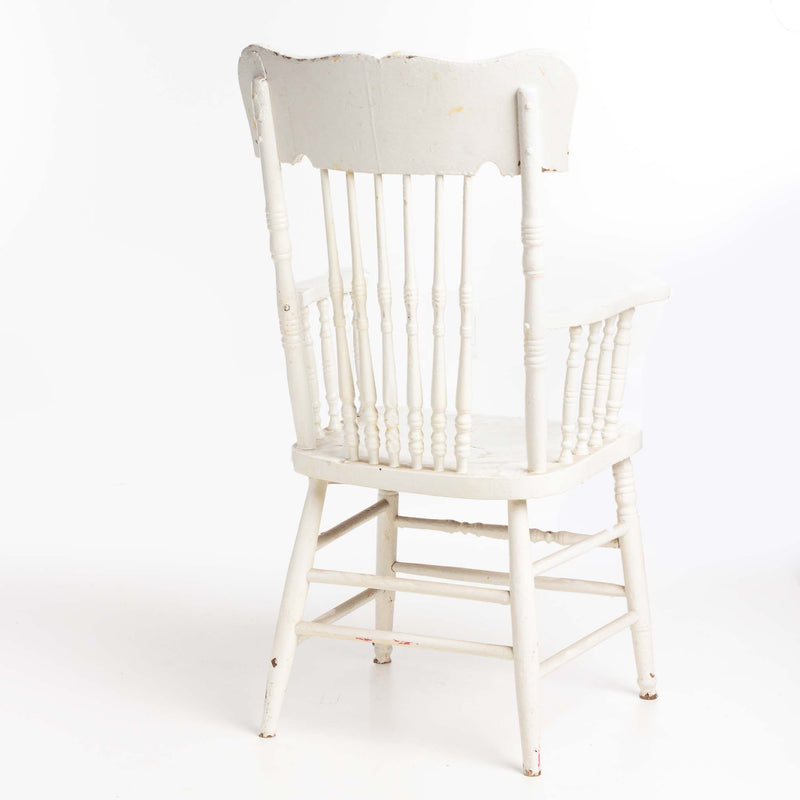 White Painted Chair with Dowel Back