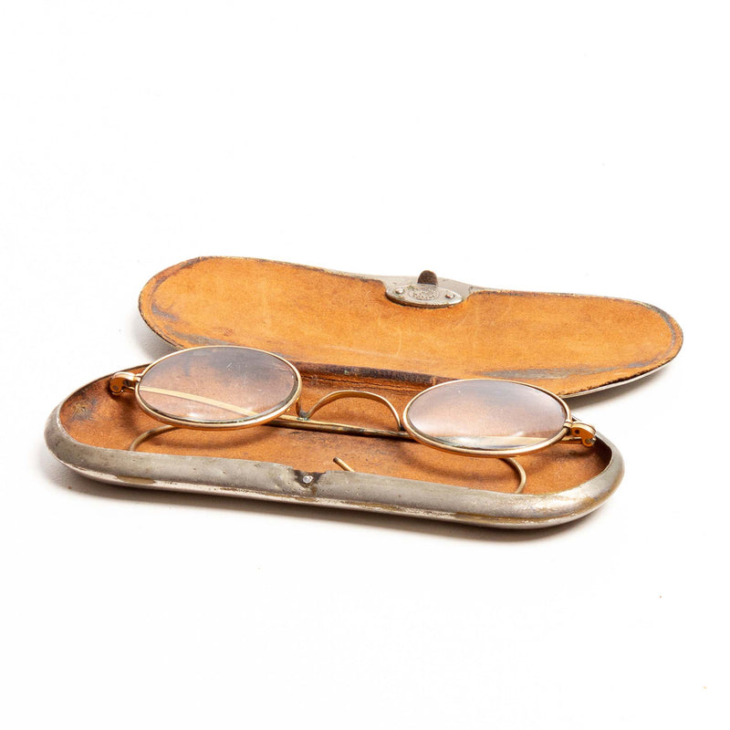 Gold Glasses with Silver Plated Case