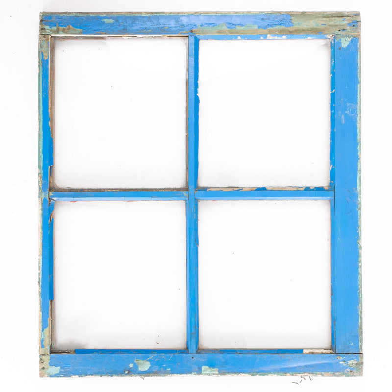 Small Red and Blue Painted Window Frame